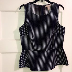 Peplum Navy Polka Dot
